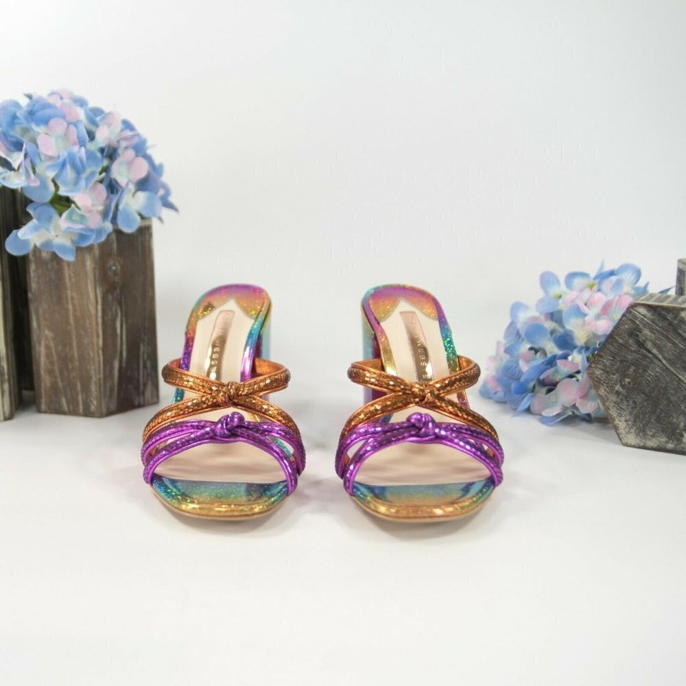 Sophia Webster Freya Rainbow Leather Mid Mules - Picture 2 of 8